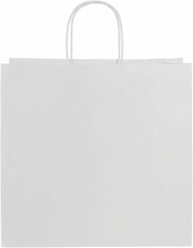 Miniatura 7 de PAICUIKE 50 bolsas de papel blanco con asas, grandes bolsas de compras de papel kraft de 11 x 6 x 11 pulgadas para venta al por menor, embalaje