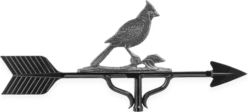 Miniatura 3 de Montague Metal Products Veleta de 32 pulgadas con adorno cardenal de hierro sueco Hierro (Swedish Iron)