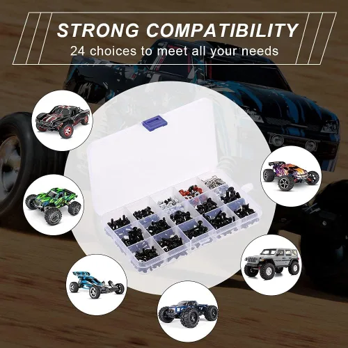 Miniatura 4 de GLOBACT Kit de herramientas de reparación RC de 531 piezas y destornilladores RC hexagonal para Axial Redcat HPI Arrma Losi RC4WD 1/8 1/10 1/12 1/16