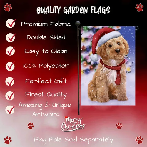 Miniatura 2 de Doggie of the Day Cockapoo - Banderas de jardín para perros – País de las Maravillas de Navidad – Doble cara – Regalo decorativo de primavera
