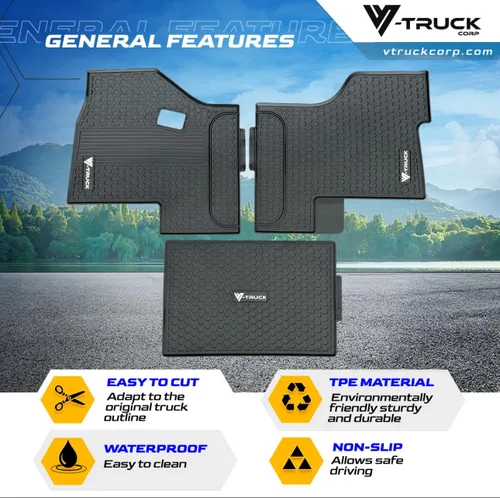 Miniatura 5 de Juego de alfombrillas de goma compatibles con camiones Peterbilt 579 y 567 semirremolques - Tapetes de goma resistentes a la medida, protección