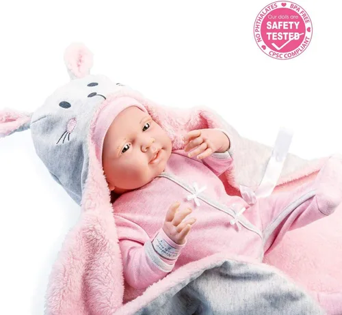 Miniatura 4 de JC Toys – La Newborn Nursery Juego de 8 piezas, muñeca bebé de cuerpo suave con accesorios Muñeca recién nacida de 15.5" realista, suave