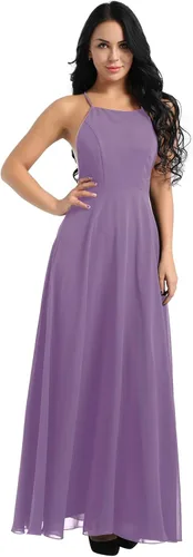 Miniatura 2 de YiZYiF - Vestido de fiesta de gasa para mujer, sin espalda