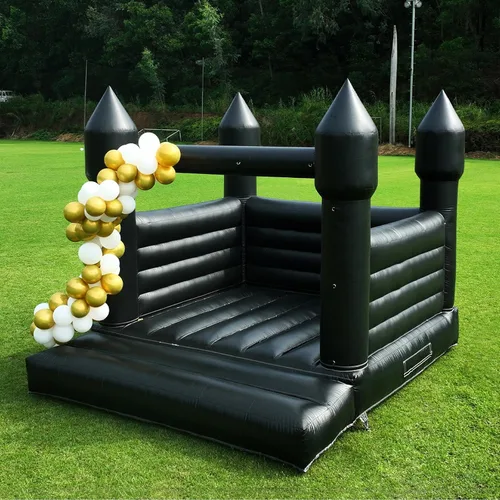 Miniatura 2 de Casa inflable negra para decoración de Halloween al aire libre, fiesta, patio, boda, castillo inflable de PVC para niños con soplador