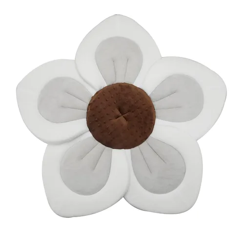 PandaEar Almohadilla de baño para bebé recién nacido | Flor suave 5 pétalos para fregadero, bañera, regalo esencial de ducha (gris)