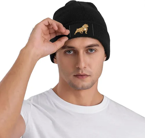 Miniatura 7 de RUAPIA -American-Bully-Beanie-Hats gorro de punto negro para hombre y mujer Negro