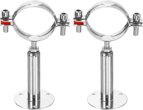 Miniatura 23 de HARFINGTON 2 piezas de montaje en pared de montaje en techo de acero inoxidable 304 abrazadera de soporte de tubo ajustable para tubo OD 1"-1.1
