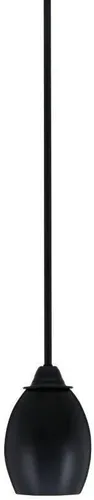Miniatura 50 de Toltec Lighting Paramount - Mini colgante de 1 luz en acabado negro mate con cristal de arte perla de 7 pulgadas y estilo negro
