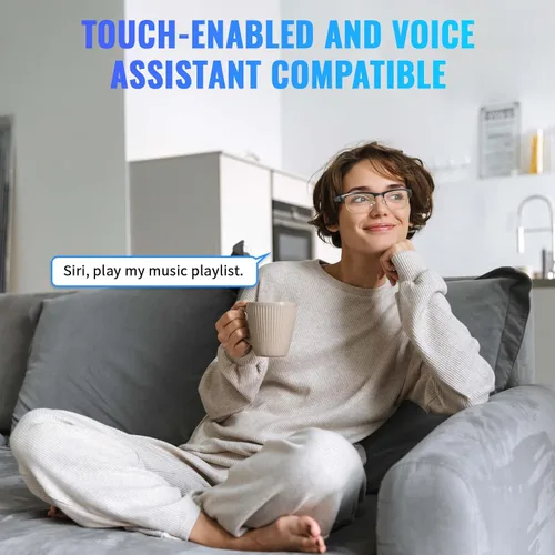 Miniatura 6 de Lentes inteligentes de audio Bluetooth – Lentes de luz azul para mujeres y hombres, sonido de oído abierto con micrófono y altavoces, filtro de luz
