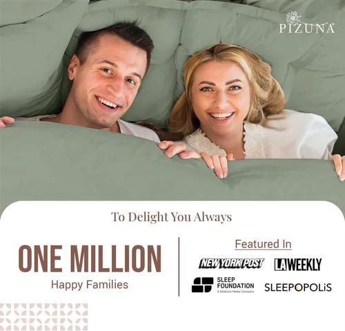 Miniatura 2 de Pizuna Fundas de Almohada de Algodón Puro 100% Tamaño Queen Juego de 2 Color Espuma de Mar, Lujoso Satén de Algodón de Fibra Larga de 400 Hilos