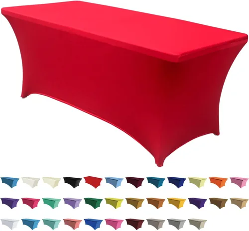 Miniatura 11 de ABCCANOPY Paquete de 2 manteles de elastano negro de 4 pies, elásticos, resistentes a las arrugas, reutilizables, para mesa plegable rectangular