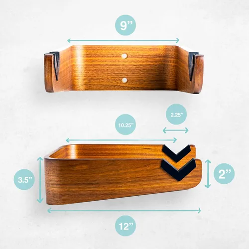 Miniatura 4 de WOKK Soporte de pared para bicicleta de madera, soporte de pared horizontal para bicicleta para el hogar o el garaje, soporte de pared