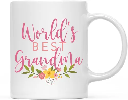 Miniatura 47 de Andaz Press Taza de café de 11 oz, regalo de broma de la mejor abbuela del mundo, diseño floral, paquete de 1