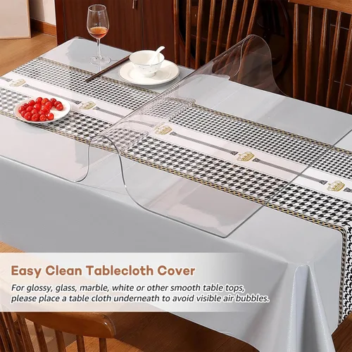 Miniatura 5 de RostiKong Protector de escritorio transparente de 20 x 36 pulgadas, almohadilla protectora para mesa, forro protector rectangular de plástico