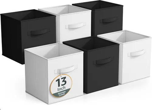 Miniatura 20 de Sorbus Cubos de Almacenamiento Plegables - 6 Cestas de Tela para Organizar Despensa, Estante, Caja de Juguetes, Cubículo, Organizador de Armario