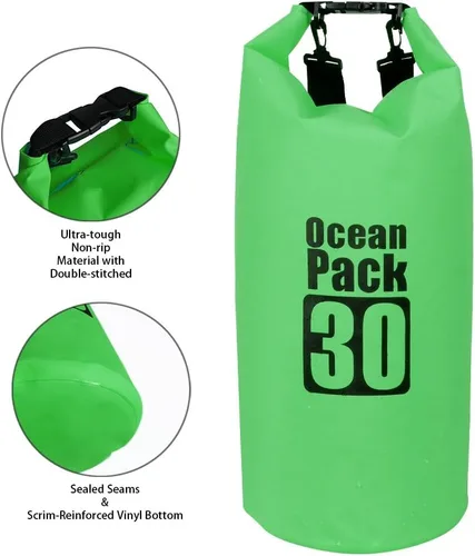 Miniatura 4 de Bolsa seca flotante impermeable Bear Outdoor, para canotaje, kayak, senderismo, snowboard, acampada, rafting, pesca y excursionismo Green