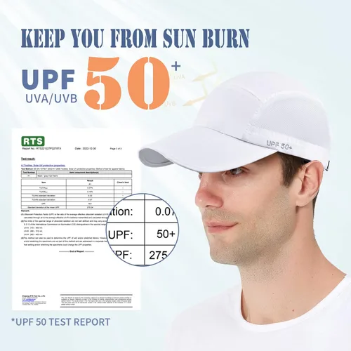 Miniatura 49 de ELLEWIN Gorra de béisbol unisex UPF 50 sin estructura, con pico grande y plegable