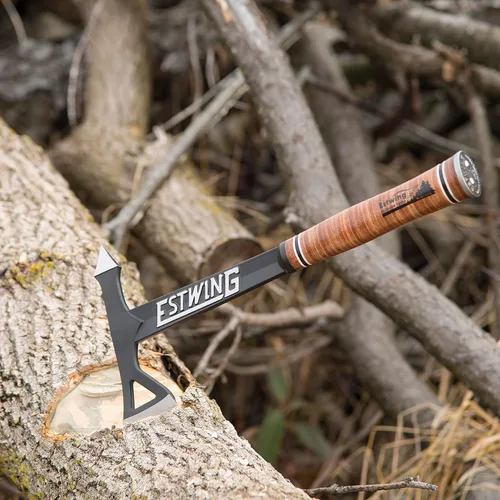 Miniatura 6 de ESTWING Hacha Tomahawk - Hacha ligera de 16.25 pulgadas con construcción de acero forjado y agarre de cuero genuino - ETA
