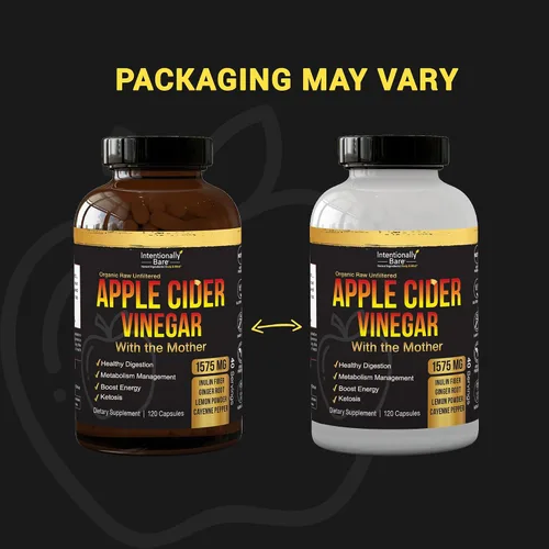 Miniatura 7 de Intentionally Bare Cápsulas de vinagre de sidra de manzana, cápsulas ACV con madre, orgánicas, crudas, sin filtrar, jengibre, limón, cayena e