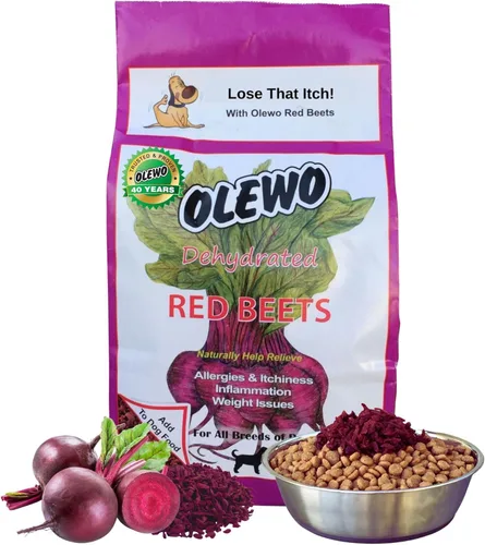 Olewo Remolacha roja original para perros, antipicazón natural para perros, cobertura inmunológica, limpiadora, soporte para la piel y el pelaje,