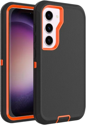 Miniatura 23 de Funda para Galaxy S21, Funda Resistente de Grado Militar Resistente a los Golpes y a Prueba de Caídas para Samsung Galaxy S21, Negro+Naranja Negro