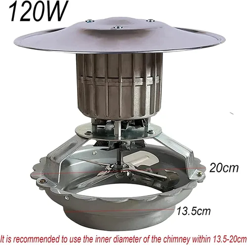 Miniatura 2 de Ventilador de tiro inducido por chimenea doméstica Ventilador de escape de 120 W, máquina de humo de escape doméstico, ventilador de chimenea
