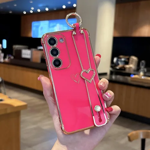 Miniatura 44 de ZTOFERA Funda diseñada para Samsung Galaxy S20 FE 5G, borde chapado de lujo, patrón de corazones de amor con pulsera y función atril, protección