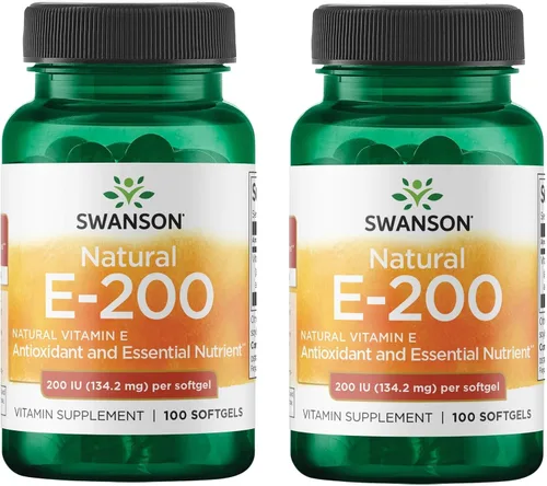 Swanson Suplemento natural de vitamina E para la salud del corazón y protección de tejidos para adultos que buscan apoyo antioxidante – 200 UI
