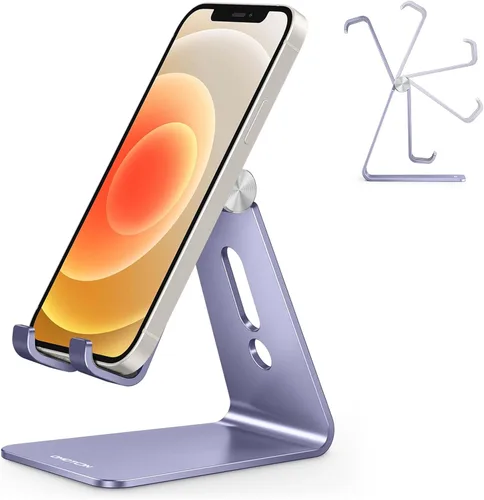 Miniatura 10 de OMOTON Soporte ajustable para teléfono celular, base soporte para teléfono de escritorio de aluminio C2, compatible con iPhone 15, 14, 13, XS, XR, 8