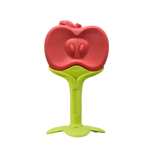 Innobaby Original Teethin Smart EZ Grip - Mordedor de frutas y juguete sensorial para bebés y niños pequeños en Apple. Mordedor sin BPA