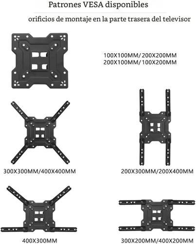 Miniatura 5 de Suptek Soporte de pared para TV con movimiento completo, giratorio e inclinable para la mayoría de televisores de 23 a 55 pulgadas, hasta 25 kg