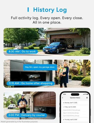 Miniatura 8 de Meross Control remoto inteligente para abrir puerta de garaje con antena externa, hasta 3 puertas individuales, compatible con Apple HomeKit, Amazon