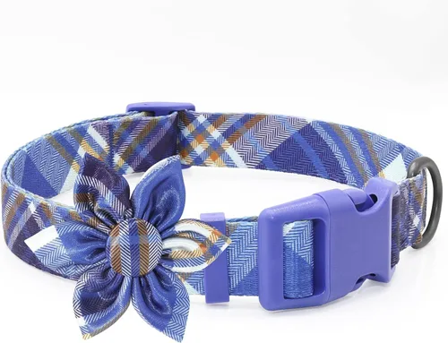 Miniatura 13 de Collar de Perro a Cuadros para Machos, Collares Florales para Perros Machos con Pajarita de Flores, Collar de Perro para Lindos Gatos y Perros Verde