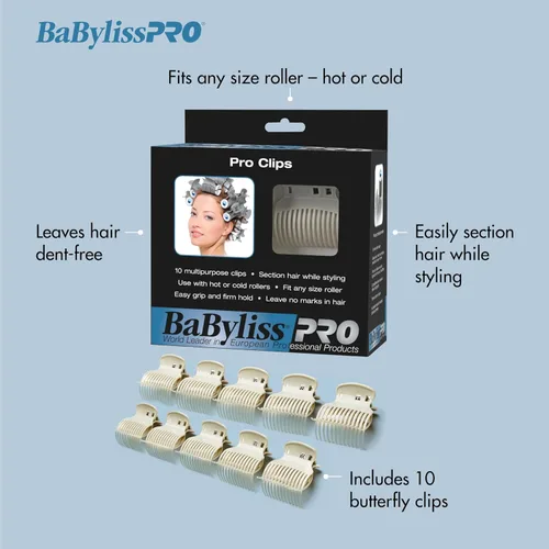 Miniatura 2 de BabylissPRO Clips para rodillos, 10 unidades (paquete de 1)