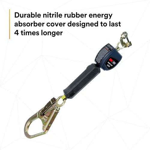 Miniatura 10 de 3M DBI-SALA Nano-Lok 3101229 Línea de vida auto retráctil, 6', 3/4" Dynema poliéster Web, gancho de acero armado, conector rápido para montaje