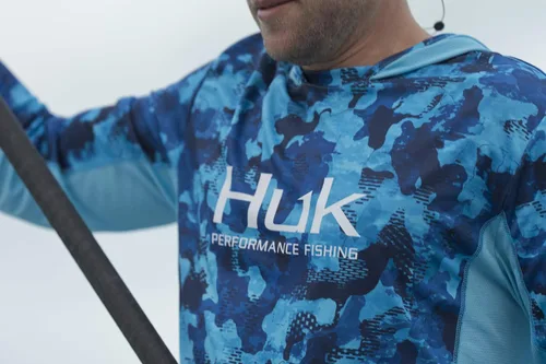 Miniatura 3 de HUK- Camiseta de pesca Icon X de manga larga para hombre, diseño de camuflaje y protección FPU 50+