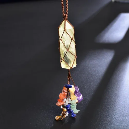 Miniatura 4 de Decoración para el hogar, adornos colgantes de citrino natural, adornos de chakras, piedras preciosas para Reiki, Feng Shui, adorno para ventana