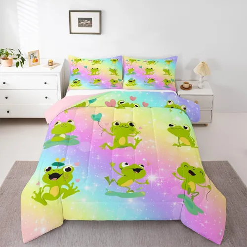 Miniatura 12 de Erosebridal Juego de ropa de cama de oso polar, tamaño individual, juego de edredón de oso blanco con patrón de animales, edredón de microfibra Oso