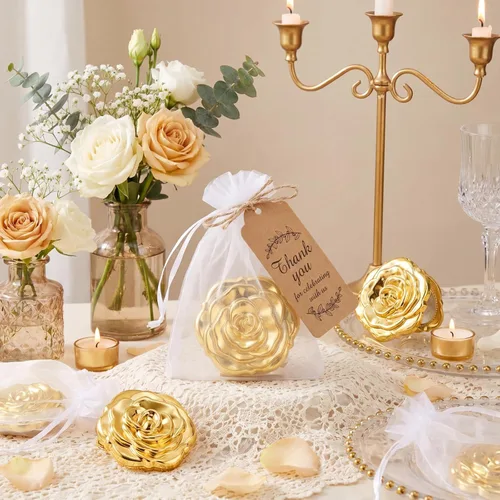 Miniatura 6 de Woanger Juego de 36 Espejos Compactos de Rosa a Granel Quinceañera Dulce 16 Recuerdos de Fiesta para Invitados, Espejos Etiquetas de Agradecimiento