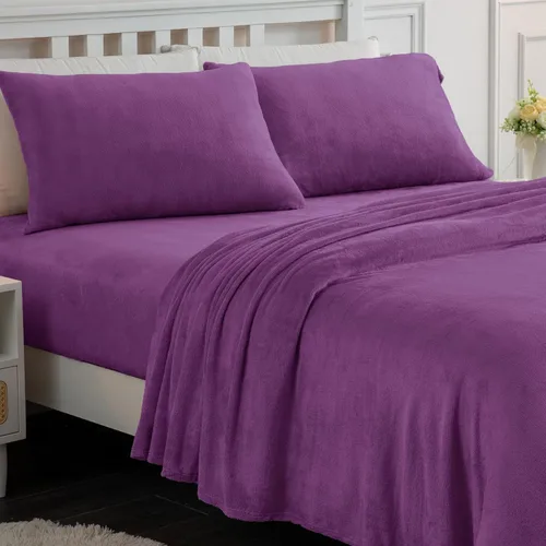 Miniatura 25 de Softan Sábanas de Vellón Tamaño Full, Suaves Como Franela, Sábanas de Felpa Cálidas y Esponjosas, Ropa de Cama de Microvellón Polar de Terciopelo