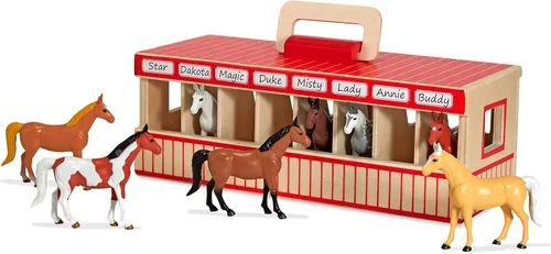 Miniatura 3 de Establo de madera de juguete con 8 caballos, de Melissa & Doug