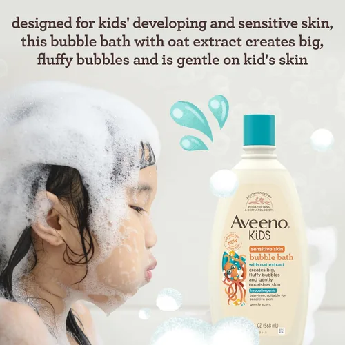 Miniatura 3 de Aveeno Kids Baño de Burbujas para Piel Sensible 19.2 Onzas