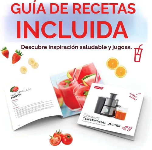 Miniatura 6 de Dash Exprimidor centrífugo, extractor eléctrico de jugo de 2 velocidades de 350 W para frutas y verduras, fácil de limpiar, máquina de exprimir Gris
