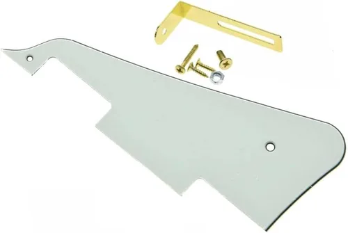 Miniatura 60 de KAISH Golpeador de guitarra LP blanco envejecido de 3 capas con soporte cromado para Epiphone Les Paul