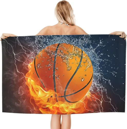 Miniatura 2 de VOOHDDY Toalla de playa deportiva con pelota de fútbol americano, grande, suave, absorbente, de secado rápido, toallas de baño de gran