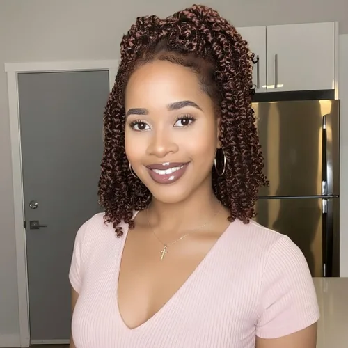 Miniatura 28 de Fulcrum Pelo de ganchillo Passion Twist de 8 pulgadas, 9 paquetes de cabello pretrenzado y prerrizado para mujeres negras (8 pulgadas
