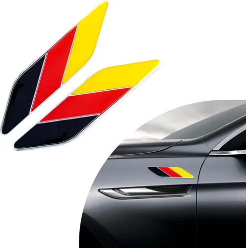 Miniatura 8 de Ziciner - 2 piezas de emblema 3D con bandera de Francia, emblema de guardabarros delantero para auto, calcomanías de aleación para auto