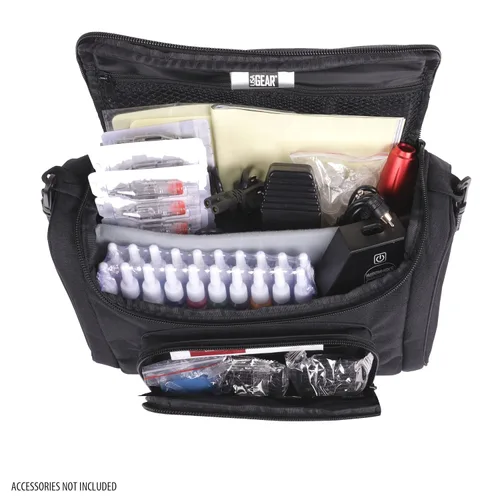 Miniatura 2 de USA Gear Estuche profesional para pistola de tatuaje, exterior fuerte, divisores ajustables, sostiene juego de tinta de tatuaje, máquina, bolígrafo