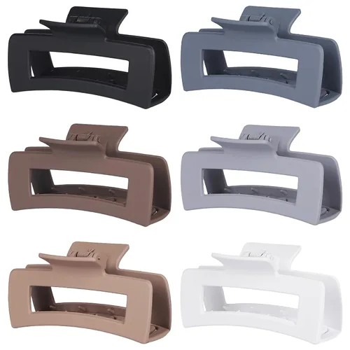 Miniatura 24 de Sisiaipu Pinzas de pelo grandes de 4 pulgadas, 6 piezas de garra grande para cabello grueso, pinzas cuadradas para el cabello para mujeres, pinzas