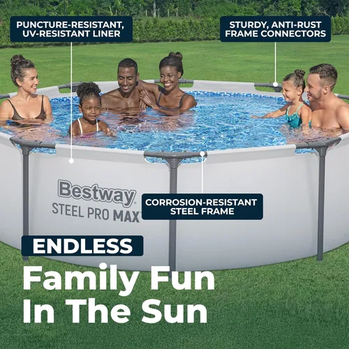 Miniatura 4 de Piscina Bestway Steel Pro sobre suelo, Azul